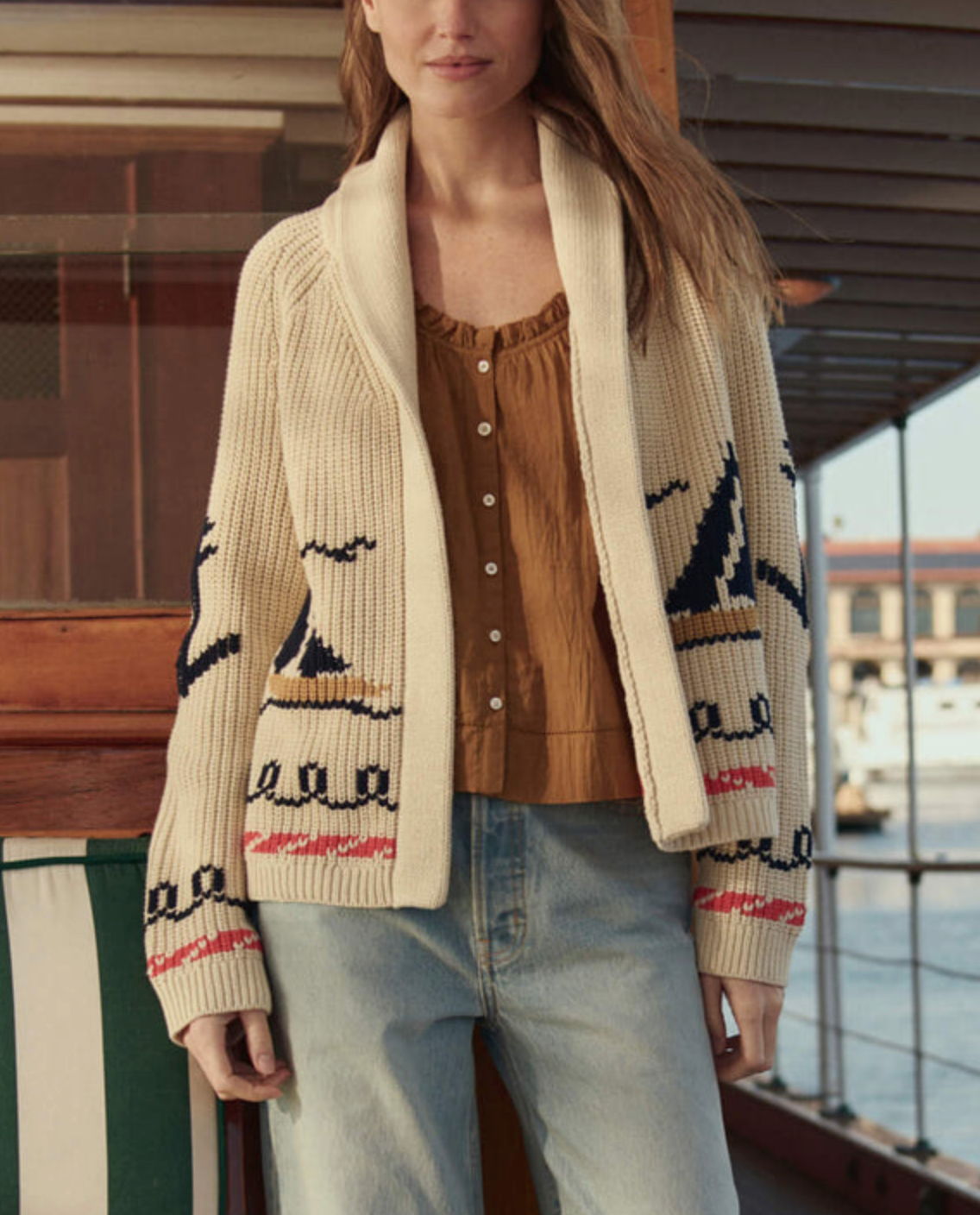 Sailboat Lodge Cardigan cream