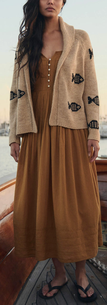 Swimming Fish Lodge Cardigan natural