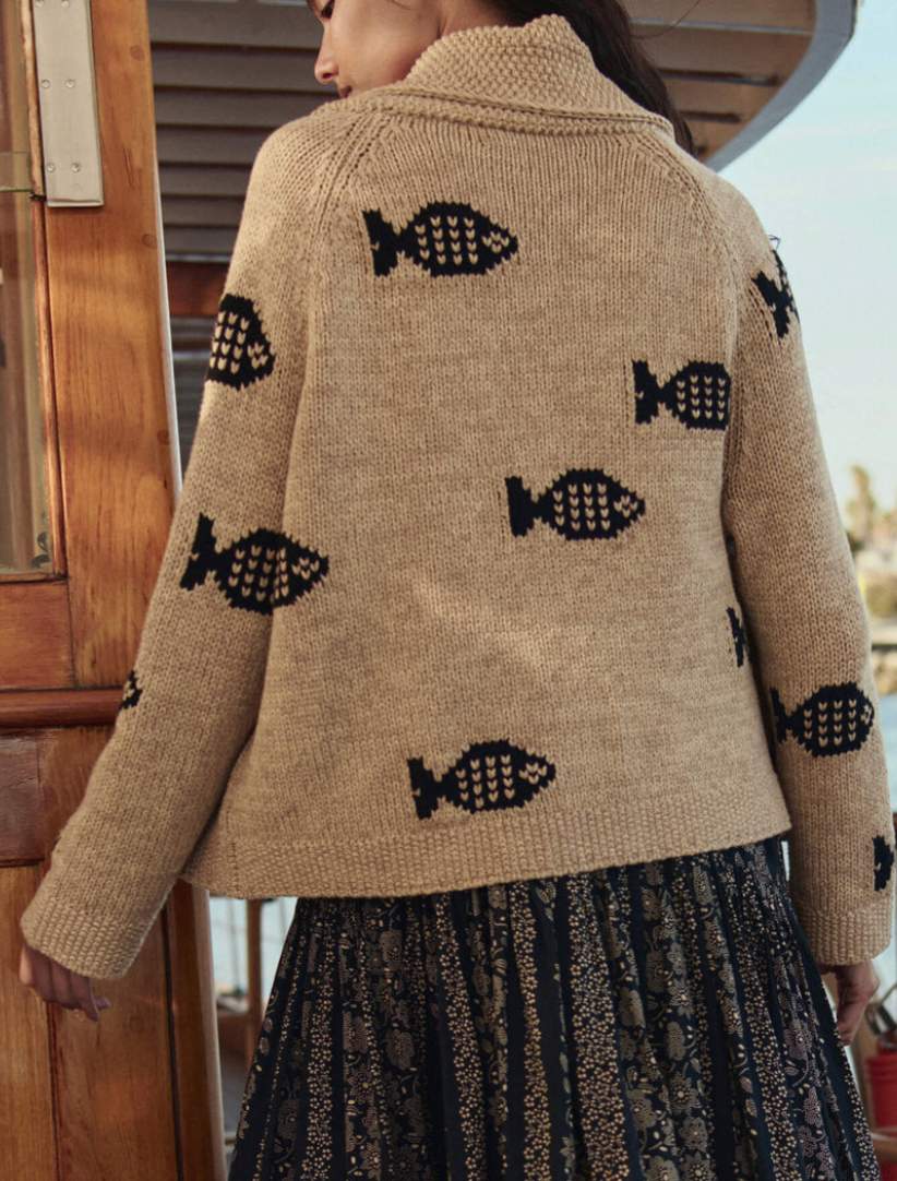 Swimming Fish Lodge Cardigan natural