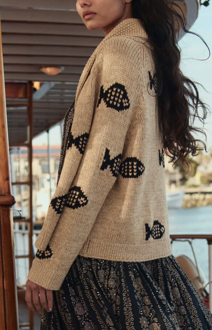 Swimming Fish Lodge Cardigan natural