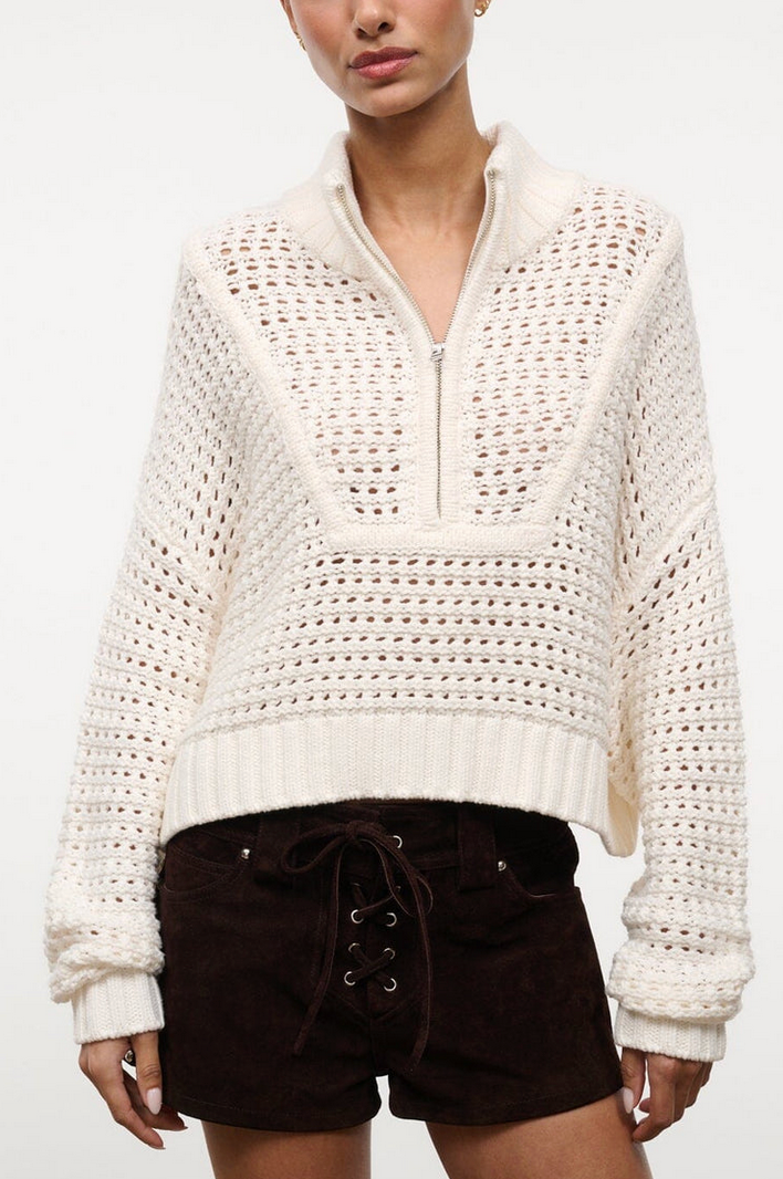 CROPPED HAMPTON SWEATER IVORY