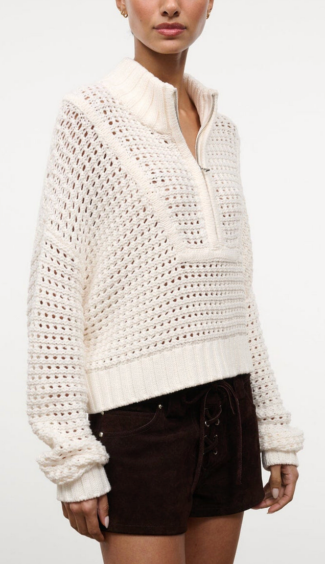 CROPPED HAMPTON SWEATER IVORY