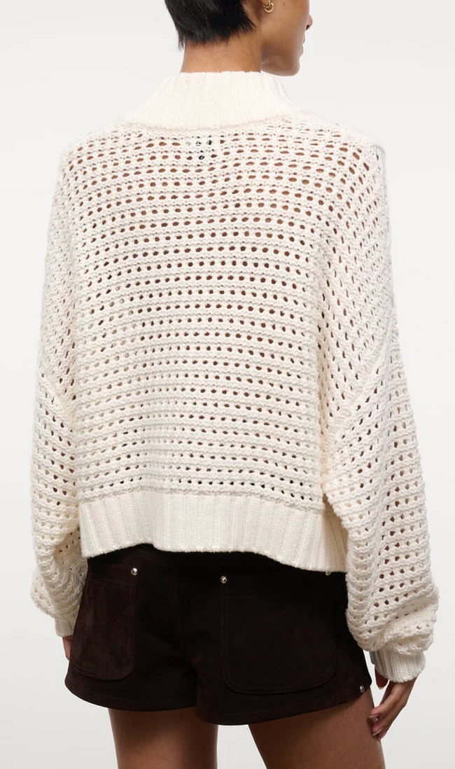 CROPPED HAMPTON SWEATER IVORY