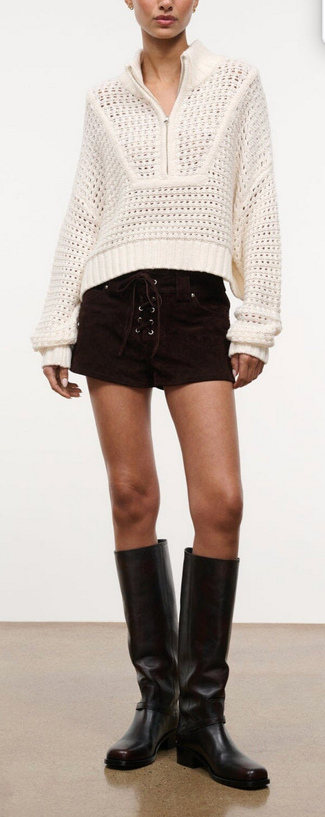CROPPED HAMPTON SWEATER IVORY