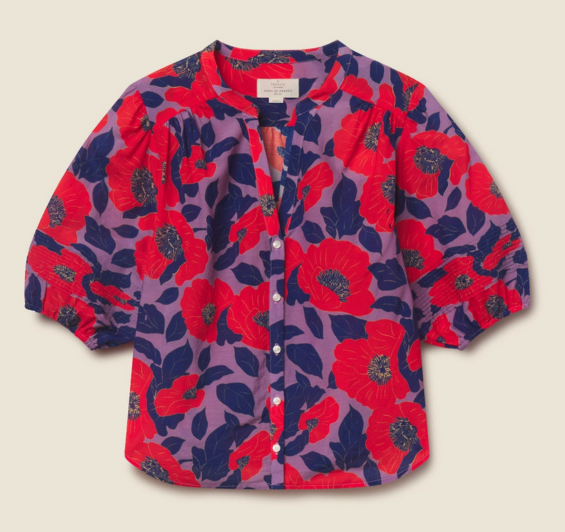 Loren Blouse Poinciana Floral