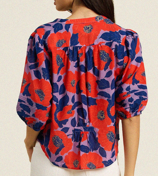 Loren Blouse Poinciana Floral