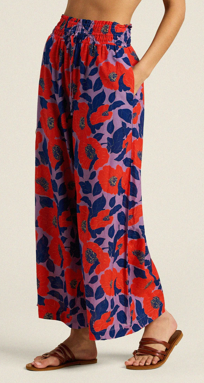 Flores Culotte Pant Poinciana Floral