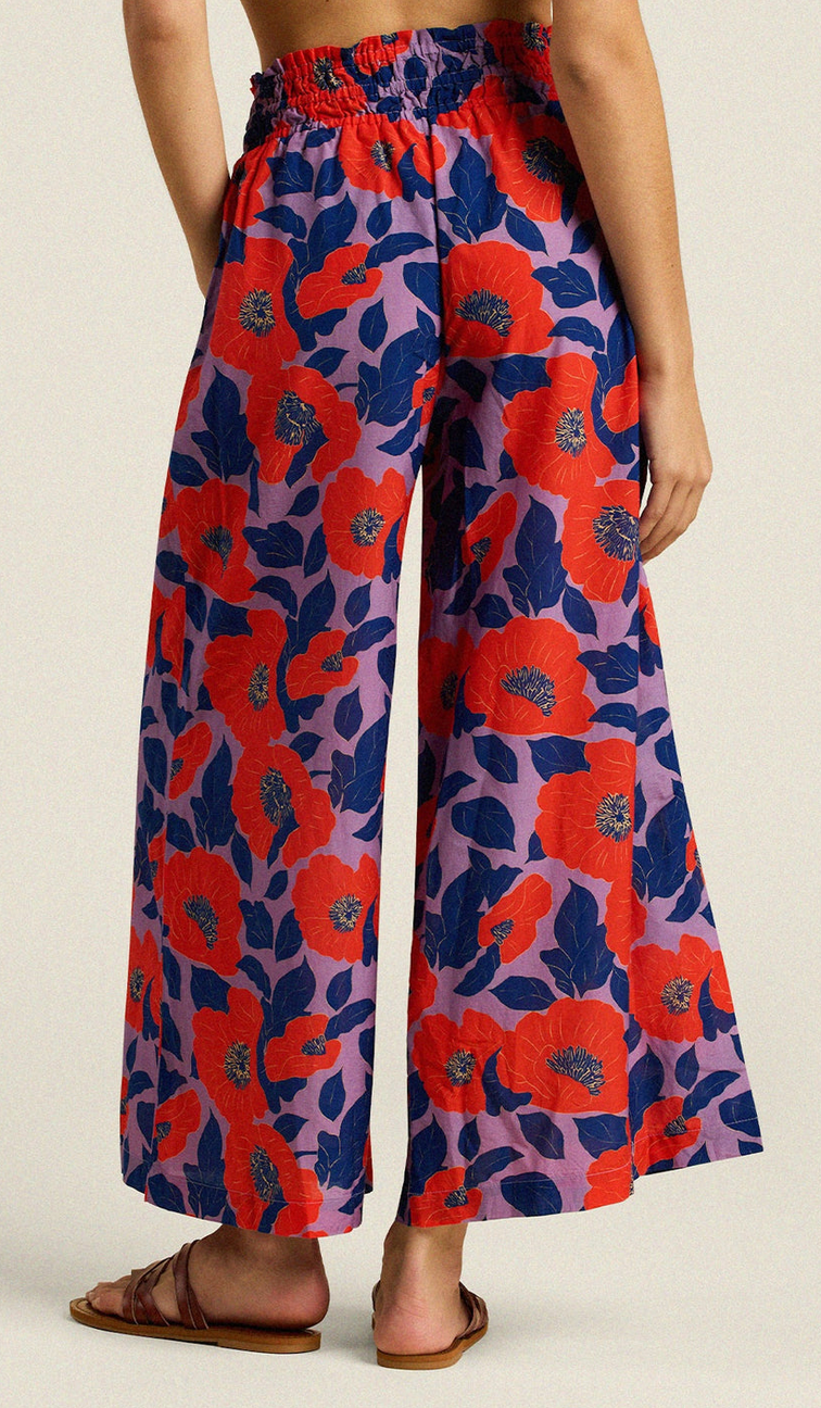 Flores Culotte Pant Poinciana Floral