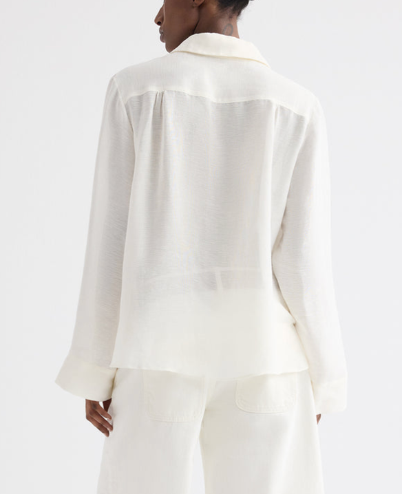 Deep V Relaxed Shirt Ivory