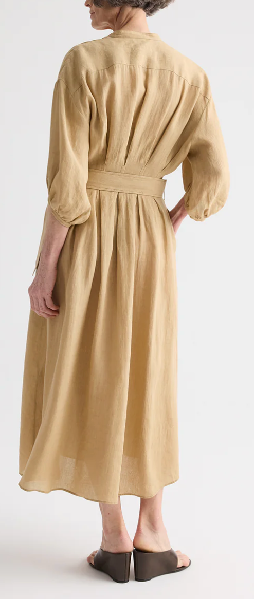 Maxi Dress With 3/4 Poet Sleeve Candied Ginger