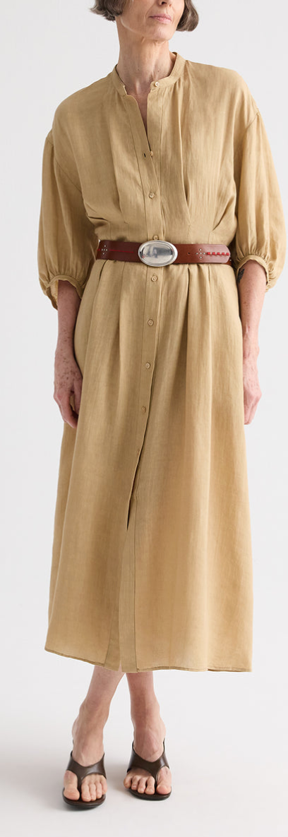 Maxi Dress With 3/4 Poet Sleeve Candied Ginger
