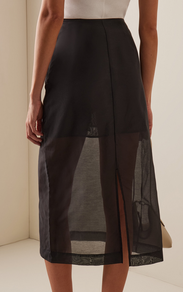 Esta Silk Organza Skirt Black