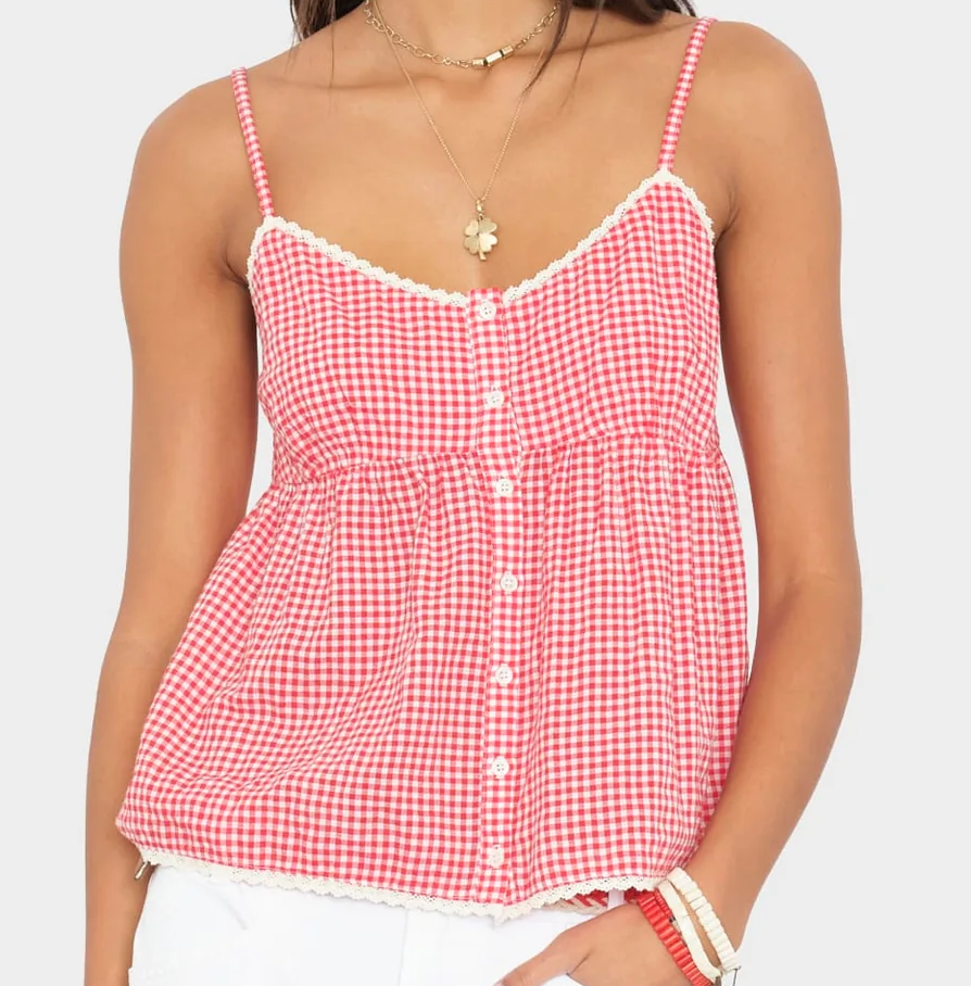 Cherry red annie top