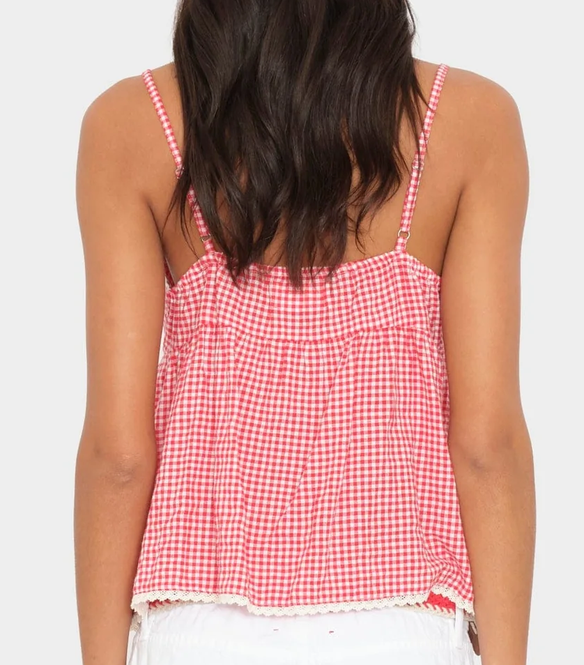 Cherry red annie top