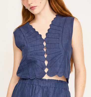 Barcelona Sunrise Top in Blueberry