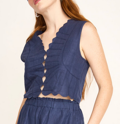 Barcelona Sunrise Top in Blueberry