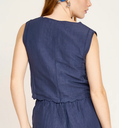 Barcelona Sunrise Top in Blueberry