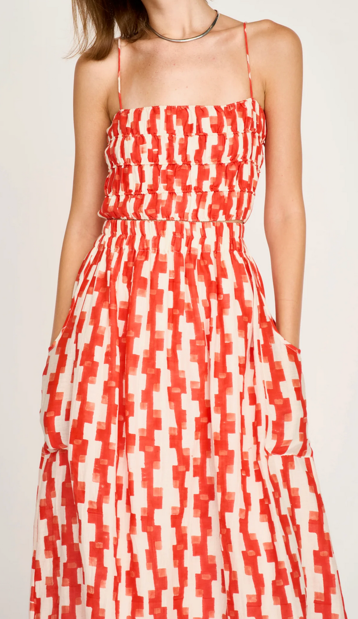Verona skirt in cherry hopscotch