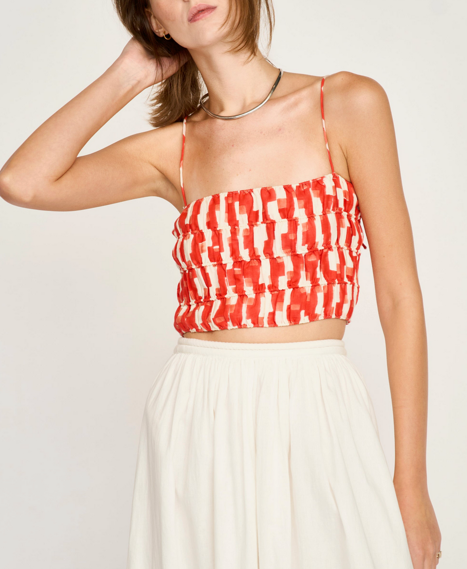 Puglia top in cherry hopscotch