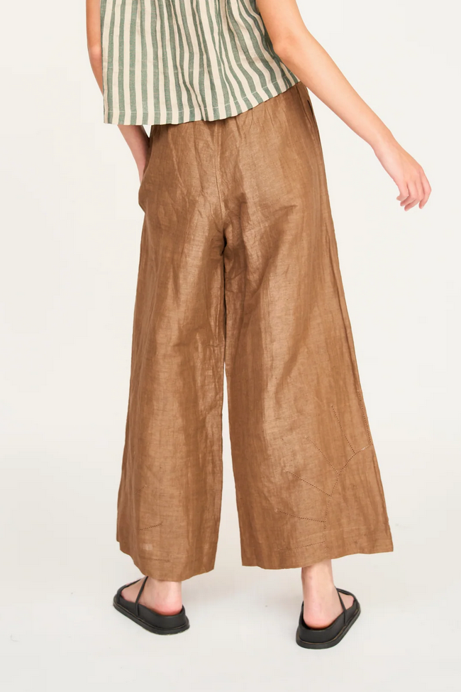 mirth pant in brownie linen