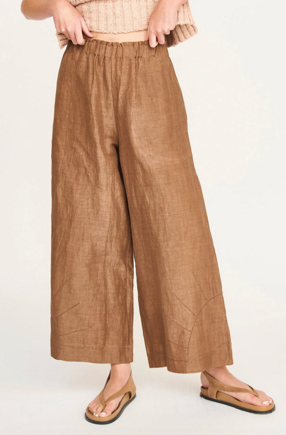 mirth pant in brownie linen