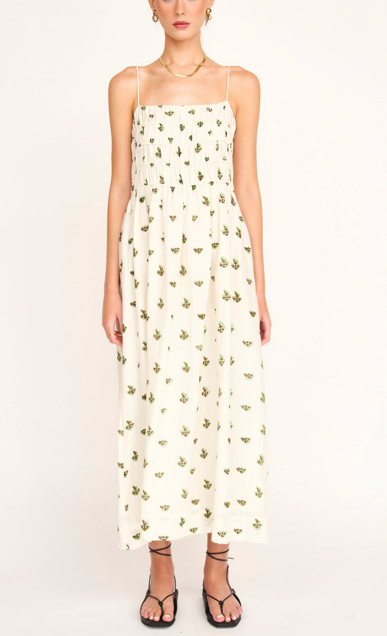 Puglia dress in chocolate mint boteh