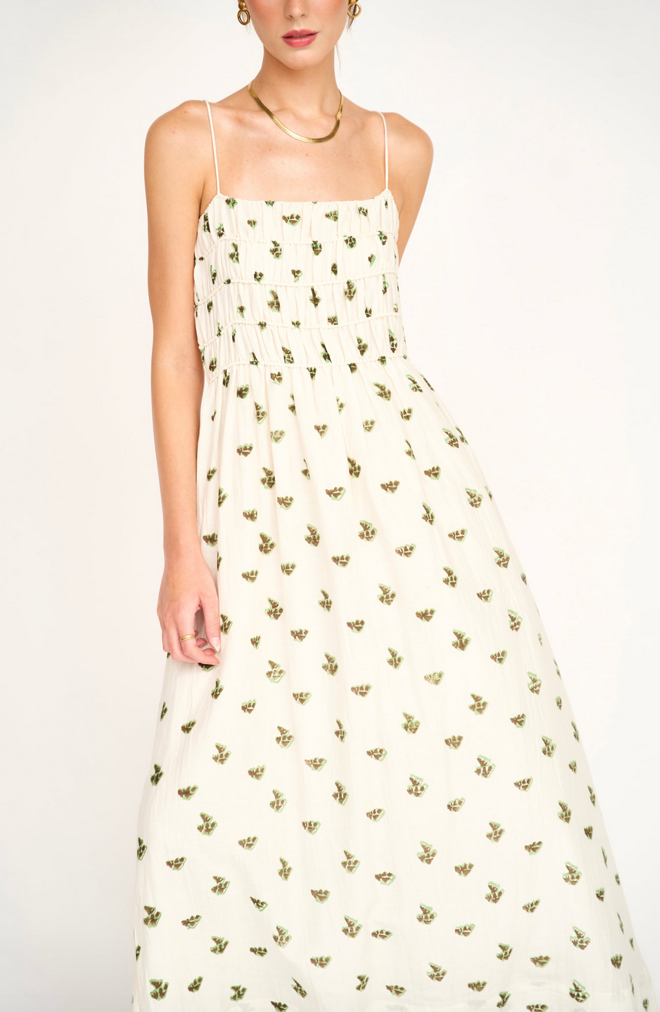 Puglia dress in chocolate mint boteh