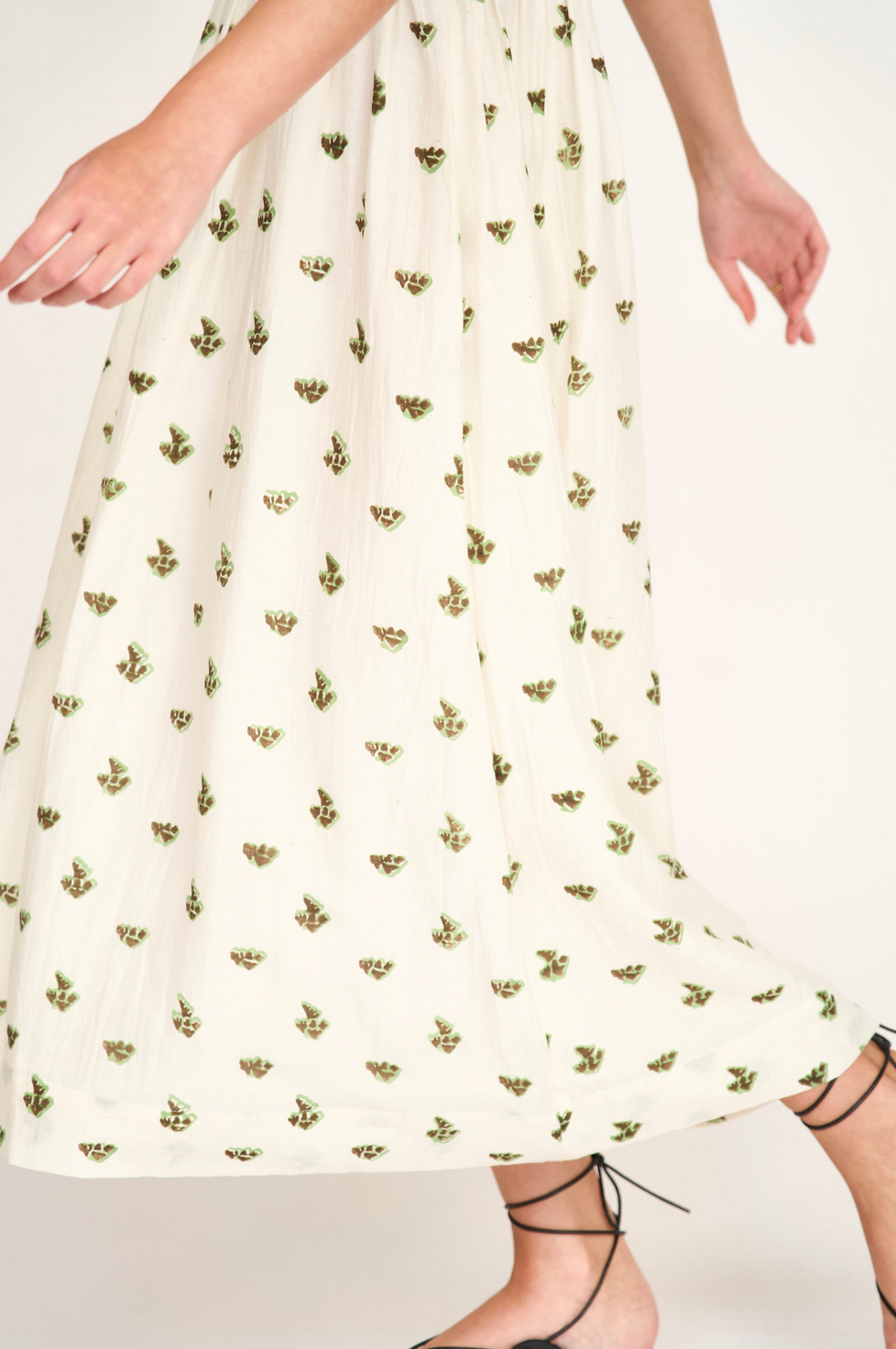 Puglia dress in chocolate mint boteh