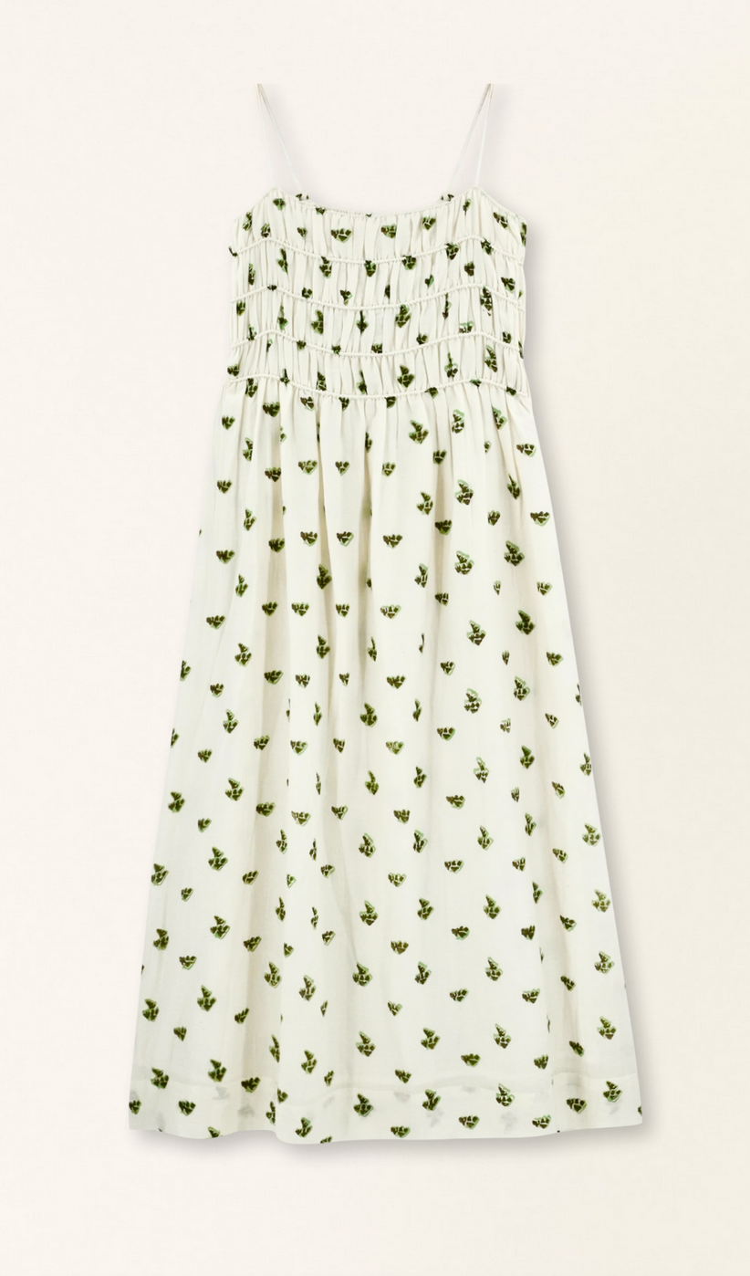Puglia dress in chocolate mint boteh