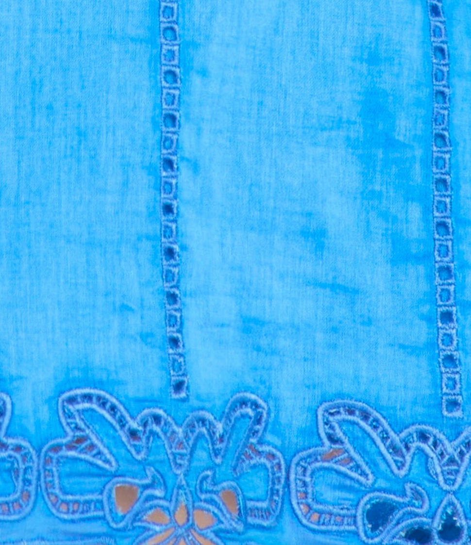 Orinda tank in egyptian blue lotus eyelet