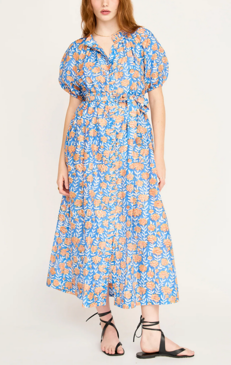 Somerset dress in tangerine carnation