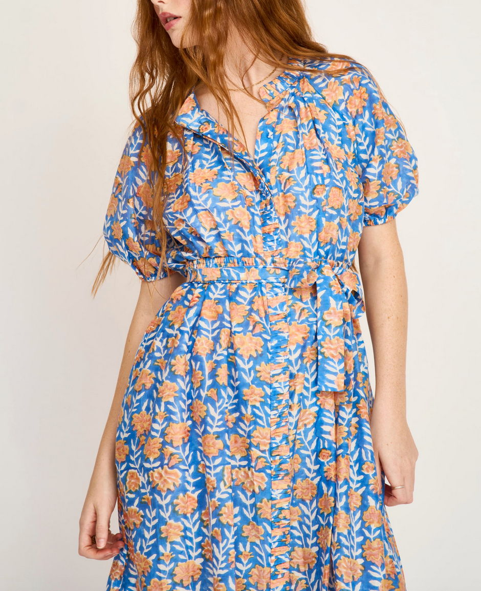 Somerset dress in tangerine carnation