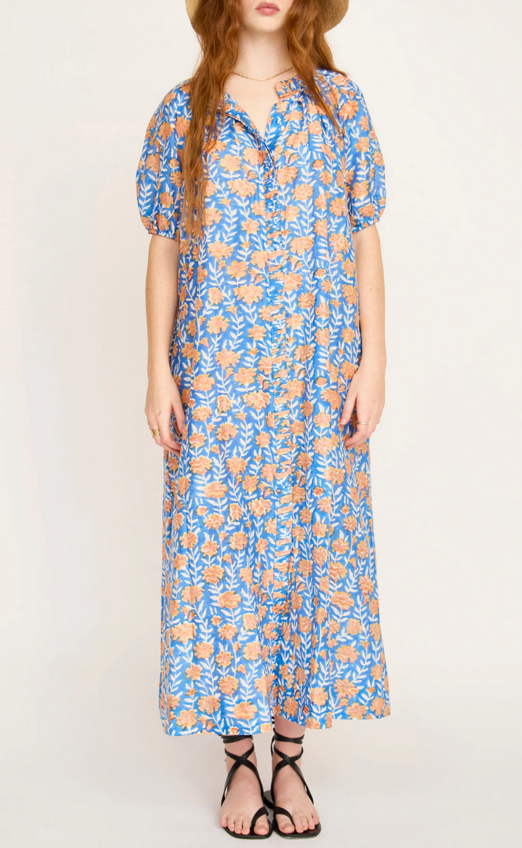 Somerset dress in tangerine carnation