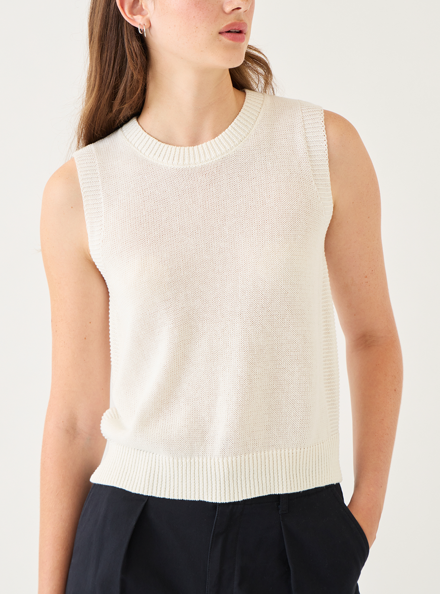 Olympia Cotton Linen Top Off White