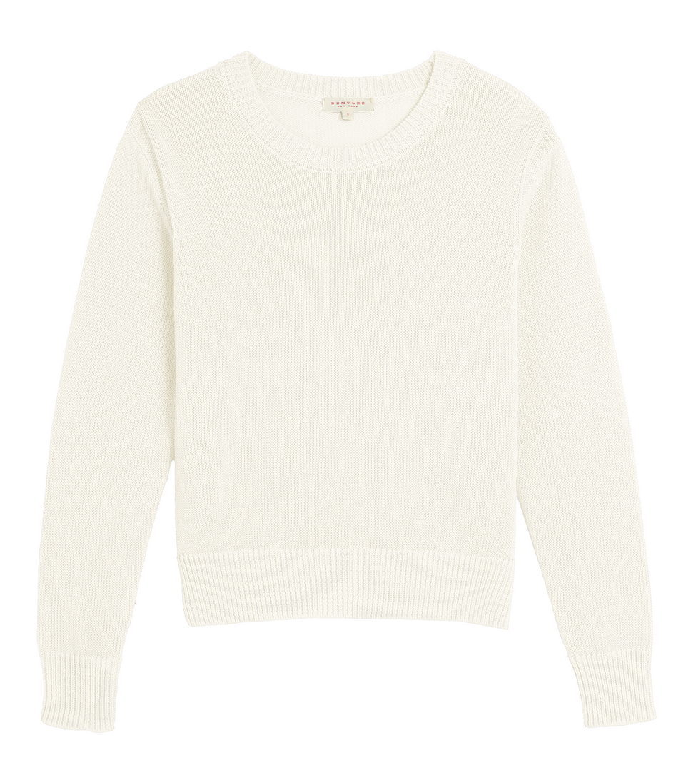 Lana Cotton Linen Sweater Off White