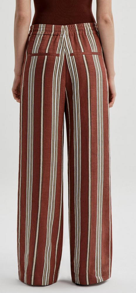 Tyler Striped Linen Pant Brunette Multi