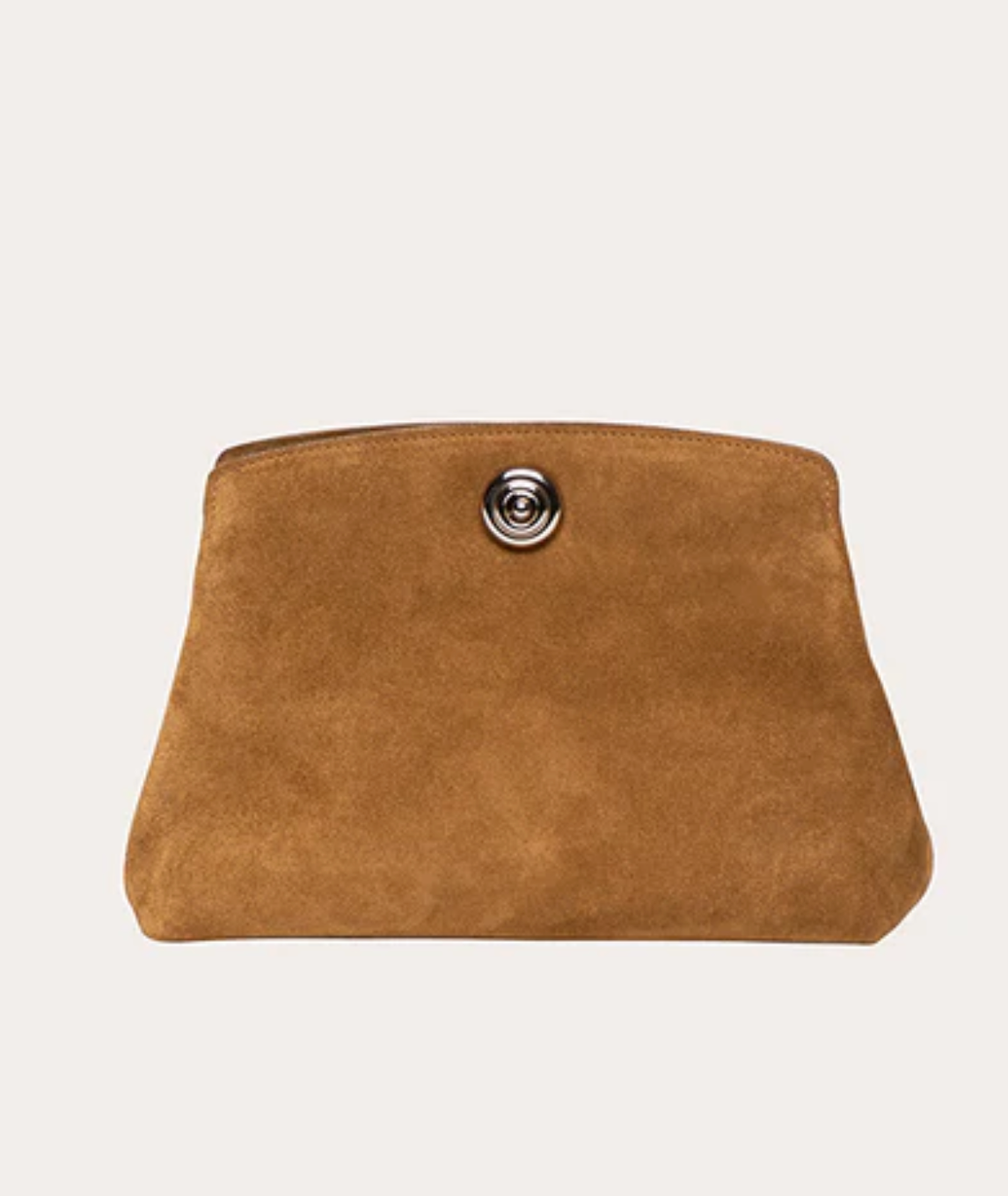 Pushlock pouch mini light brown suede