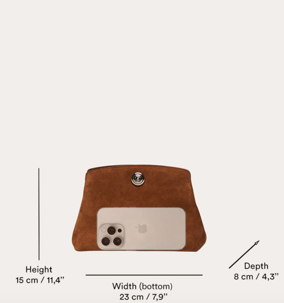Pushlock pouch mini light brown suede