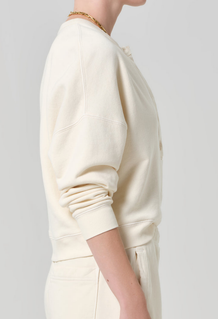 Rhomboid Henley Cream