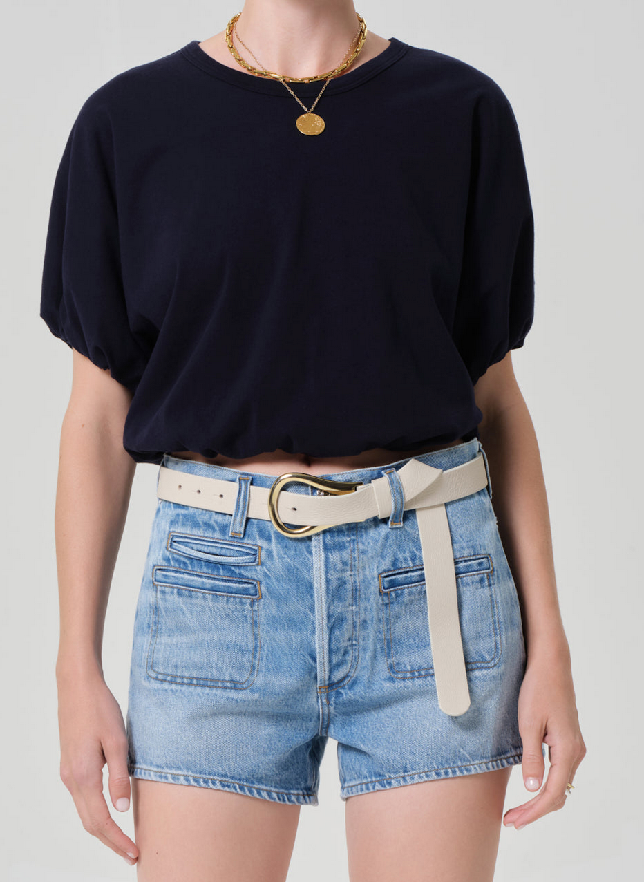 Gia Bubble Tee Navy
