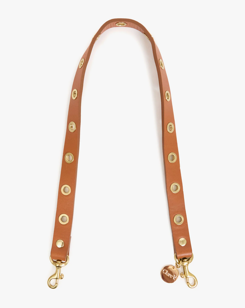 Shoulder strap cuoio with grommets