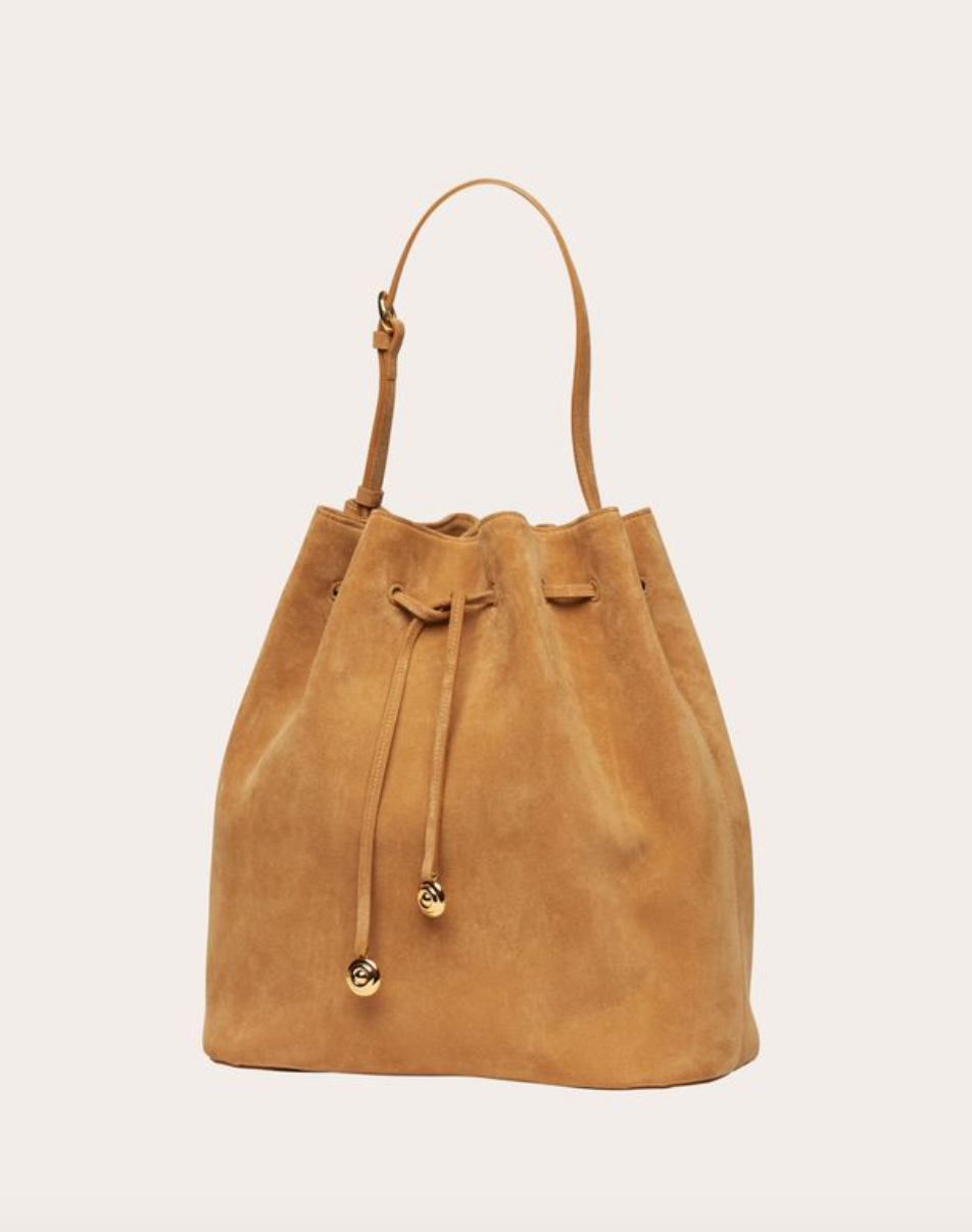 charm bucket sand suede