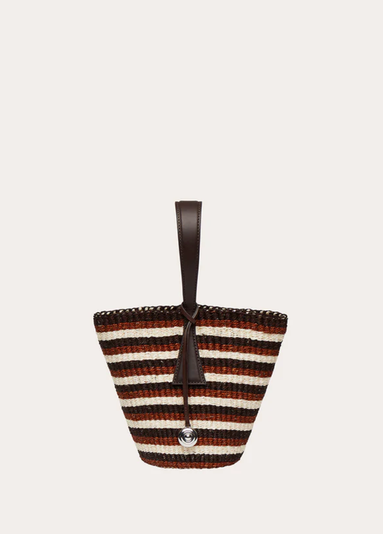 single handle basket multi striped