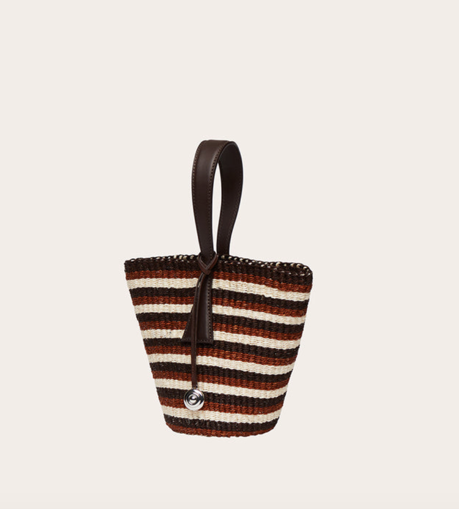 single handle basket multi striped