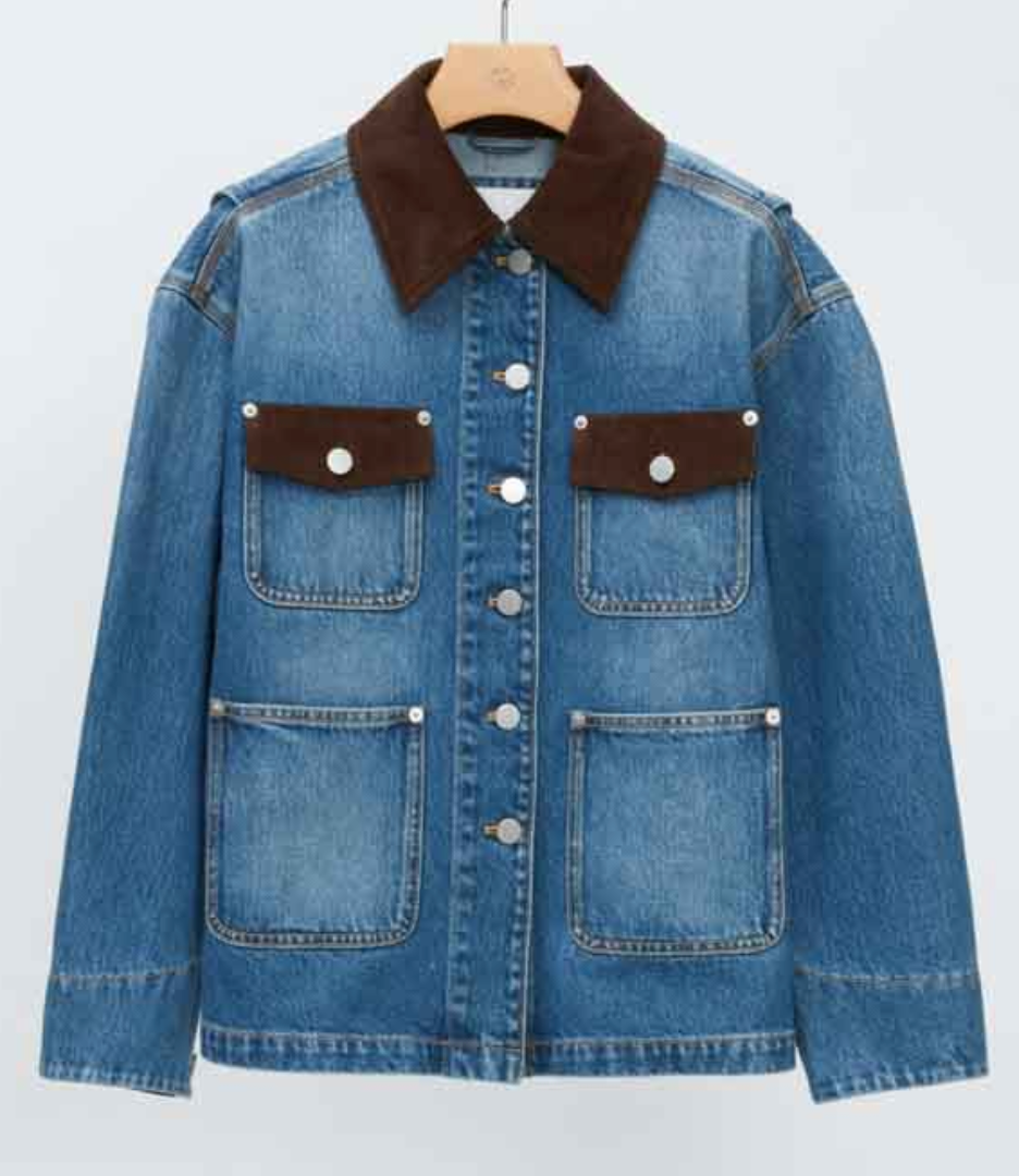 Chore Denim Jacket With Corduroy Combo Washed Medium Blue