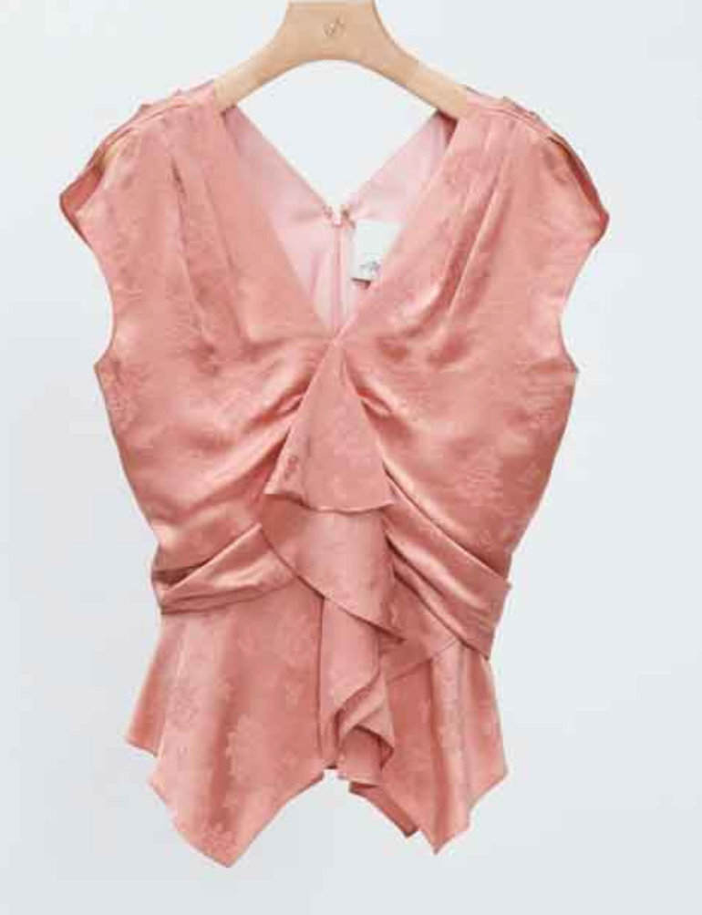 Draped Top With Handkerchief Hem Terra