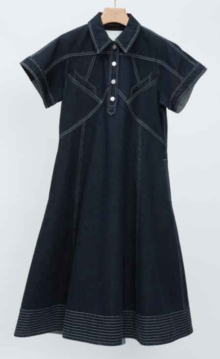 Denim Trapeze Shirt Dress DARK INDIGO / XS