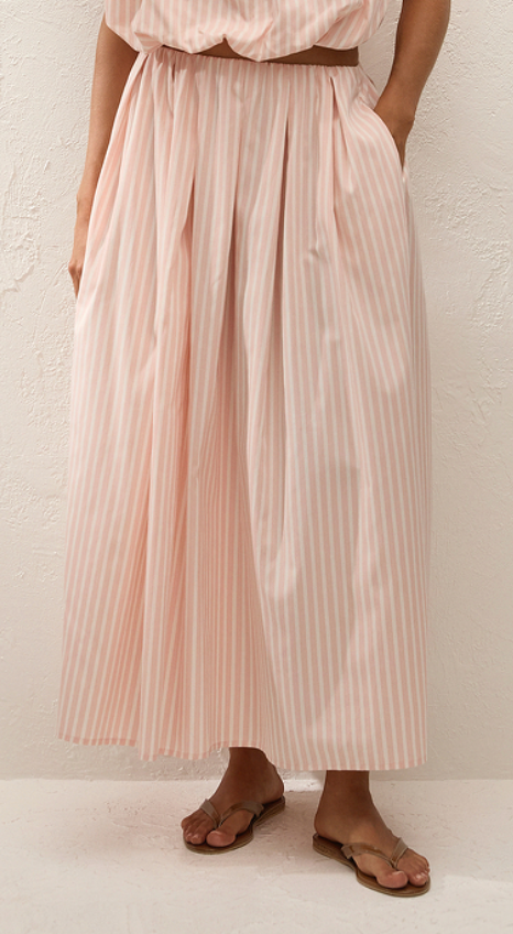 Astrid Skirt Carmen Stripe Peony White
