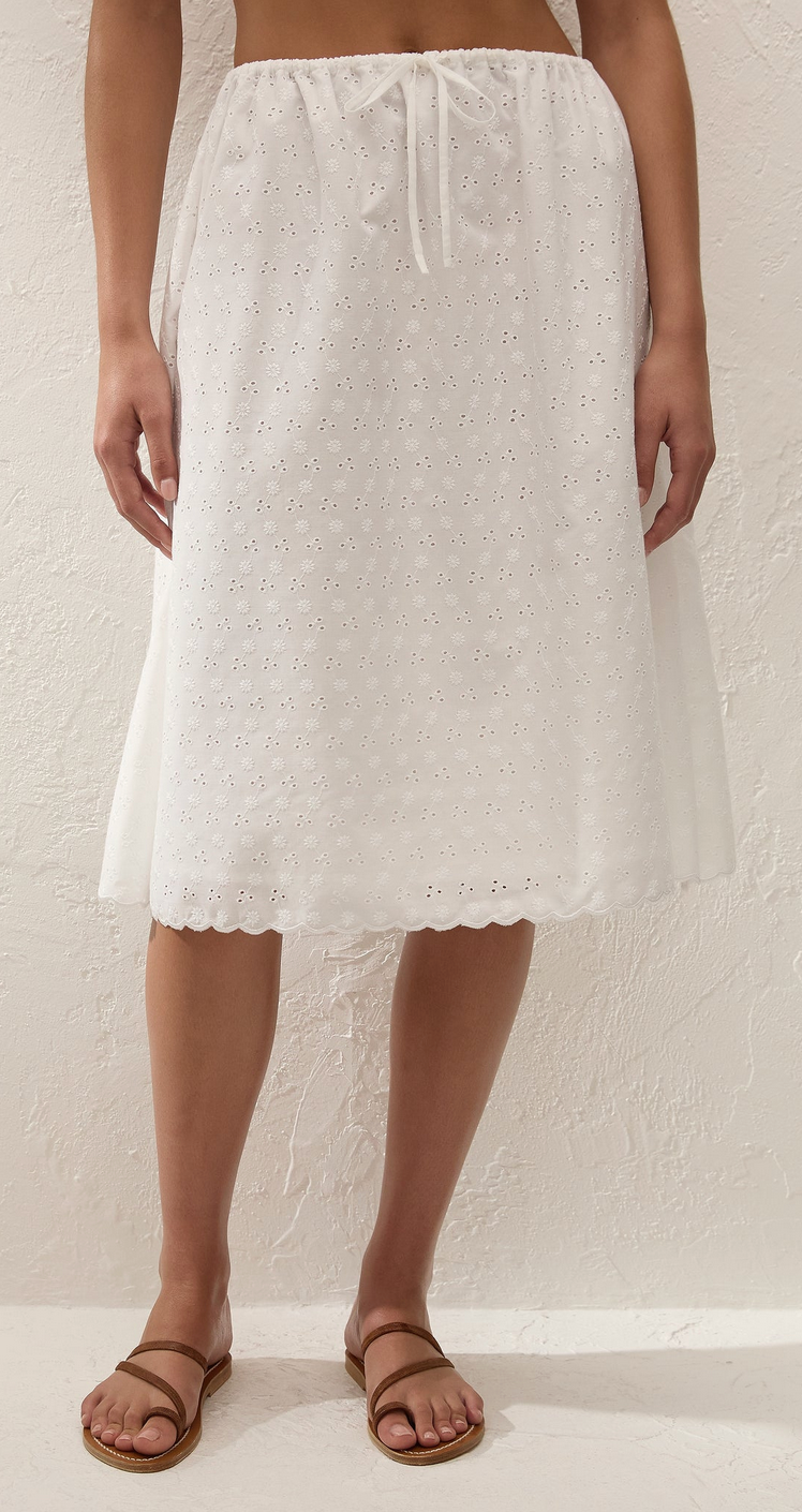 Santana Skirt Lucy Broderie White