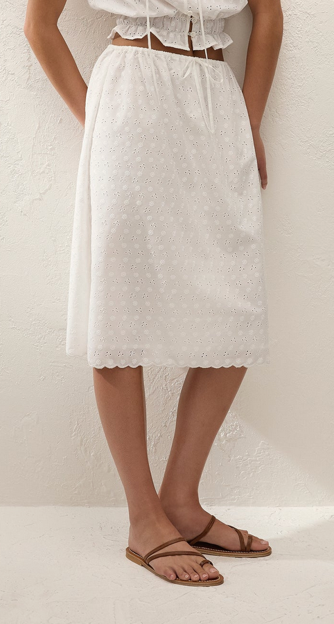Santana Skirt Lucy Broderie White
